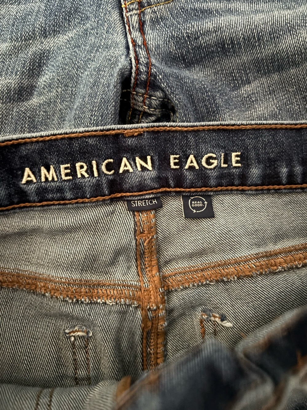 A.E.O. and ITALIAN made Diesel Industry light Indigo Blue  Jeans sz 28 - Picture 3 of 13